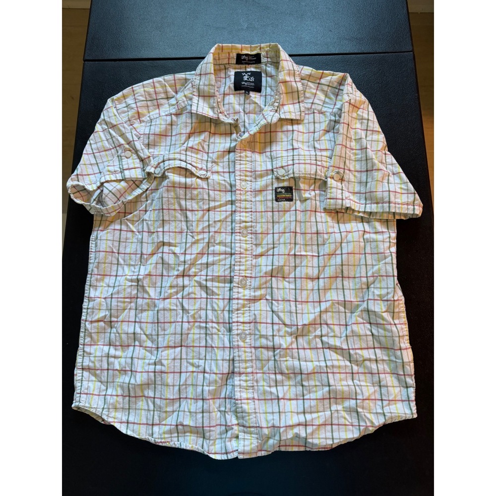 LRG Lifted Research Group Mens 2XL Plaid Short Sleeve Button Up Shirt E102025
